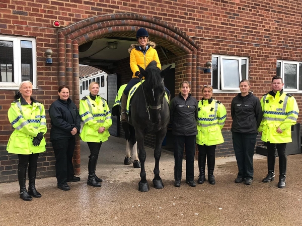 Dianne Oxberry visiting the Mounted Section in 2018