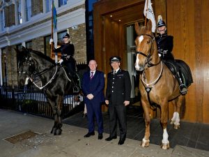 Chief Constable Cooke and Assistant Chief Constable Critchley with mounted officers